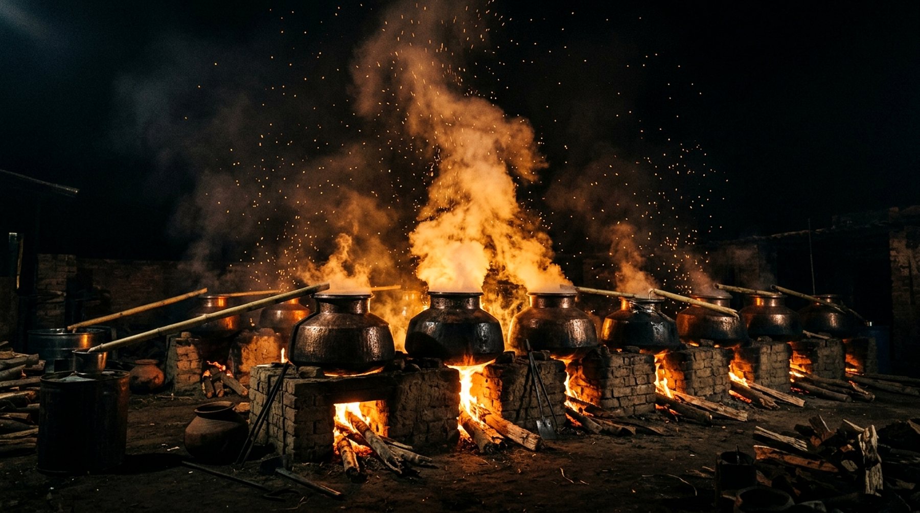 Traditional deg-bhapka attar distillation in Kannauj